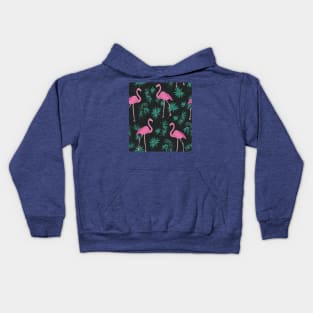 Pink Flamingo Seamless Pattern Kids Hoodie